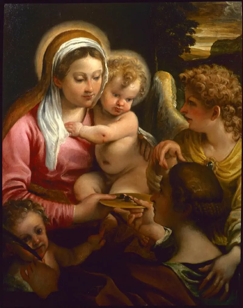 Virgen y el Niño con Santa Lucía y el Joven Juan el Bautista (Annibale Carracci), finales del siglo XVI